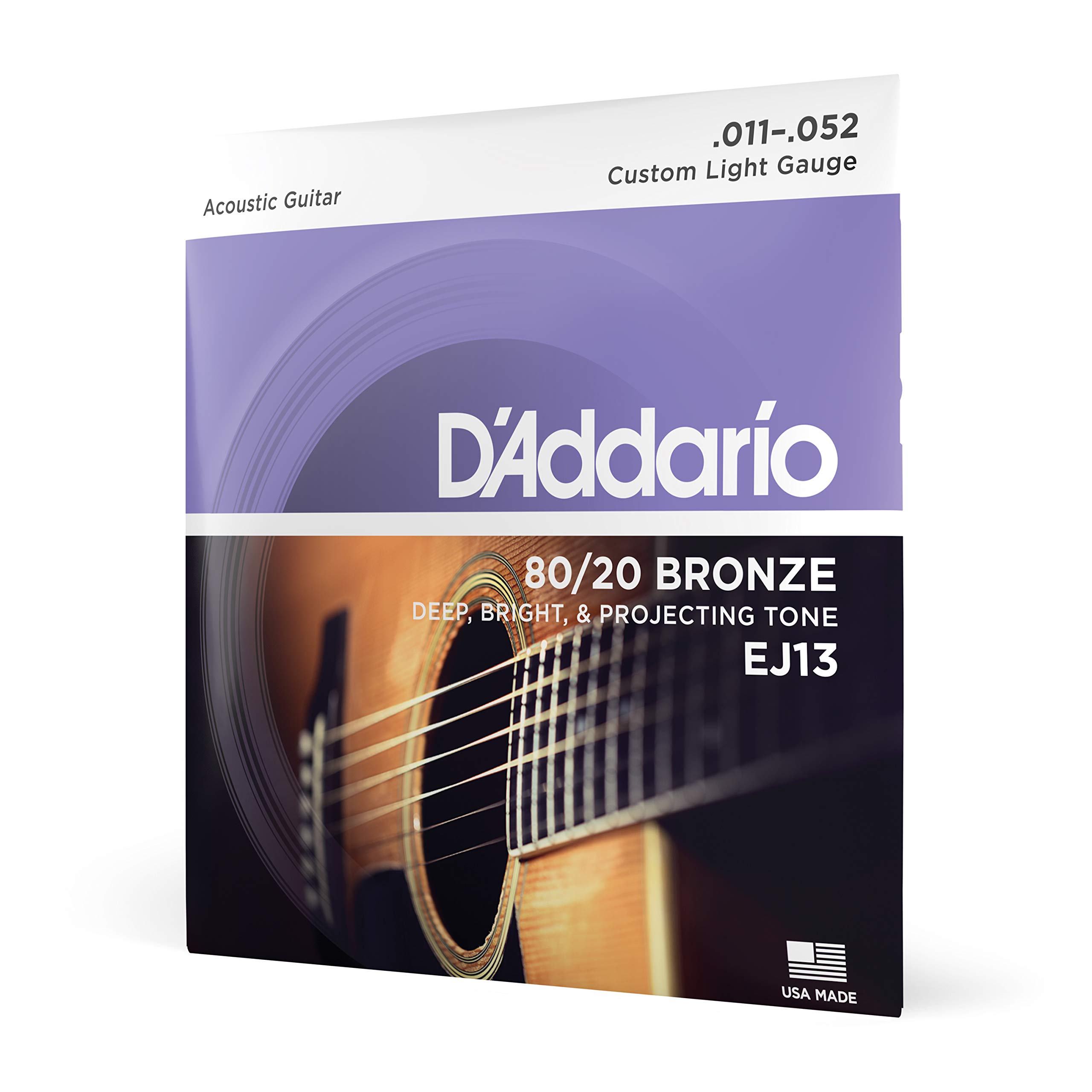 

D Addario Струны для акустической гитары 80/20 Бронза Custom Light .011-.052 EJ13 [Официальный японский продукт]