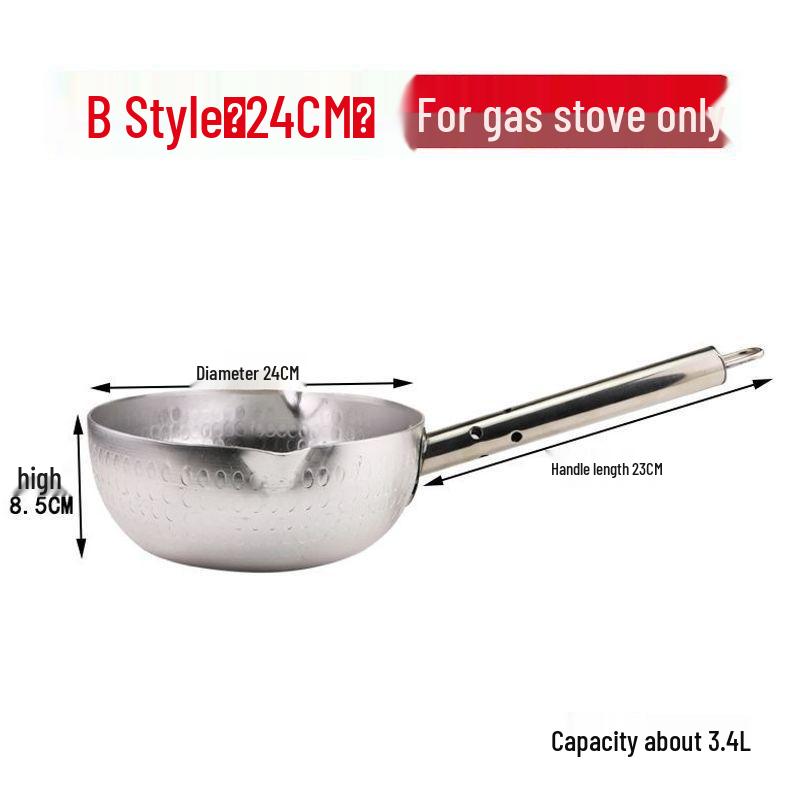 Japanese Aluminum Non-stick Yukihira Nabe Pot for Cooking Noodles, Soup, Rice, Mala Tang, and Sugar Painting - Small Size, In Stock