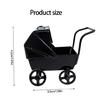 Dollhouses Mini Black Pram Model Imaginative Play Dollhouses Furniture Set Including Crib Plastic Design