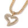 THE BLING KING Big Hollow Heart Pendant Iced Out Baguettecz Cubic Zirconia Charm Women Men HipHop Jewelry