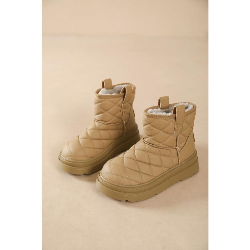 

Women s Large Size Soft Sole Winter Warm Anti-slip Fur One Snow Boots Padded Lined Ankle Boots Anti-slip Sports Cotton Boots Martin Boots 35 малиновый