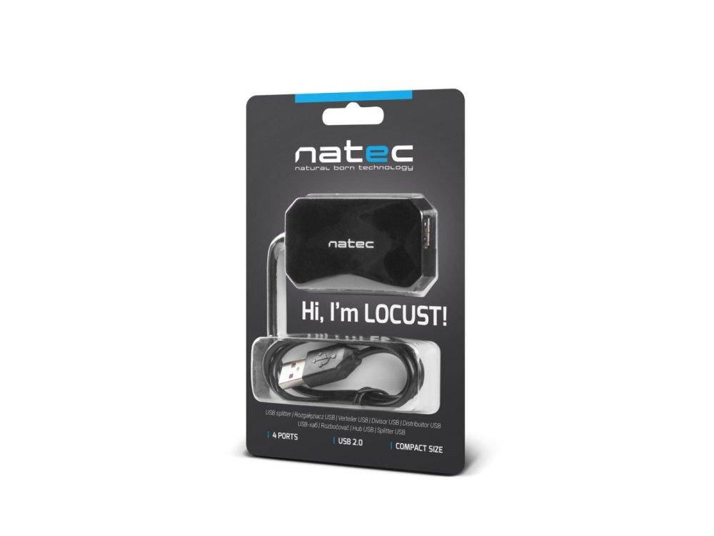 USB Hub Natec NHU-0647 LOCUST 4xUSB 2.0 black