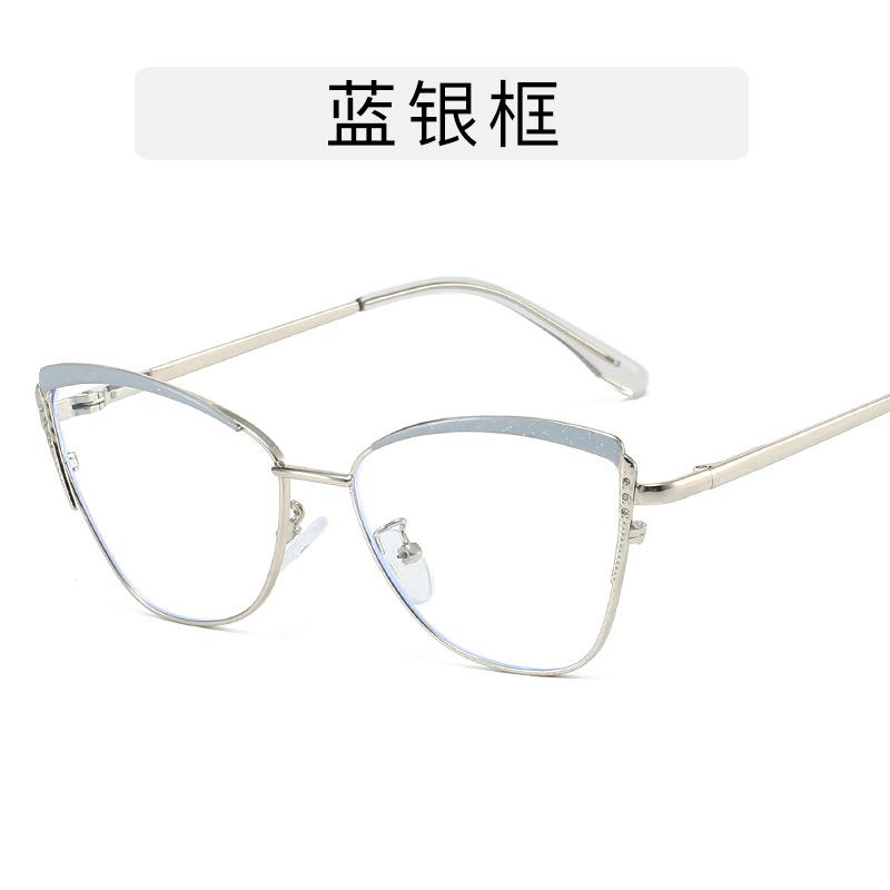 Neue Mode Damenbrille Katzenaugenform Anti Blaulicht Brillengestelle Europäischer Amerikanischer Stil Gestellbrille