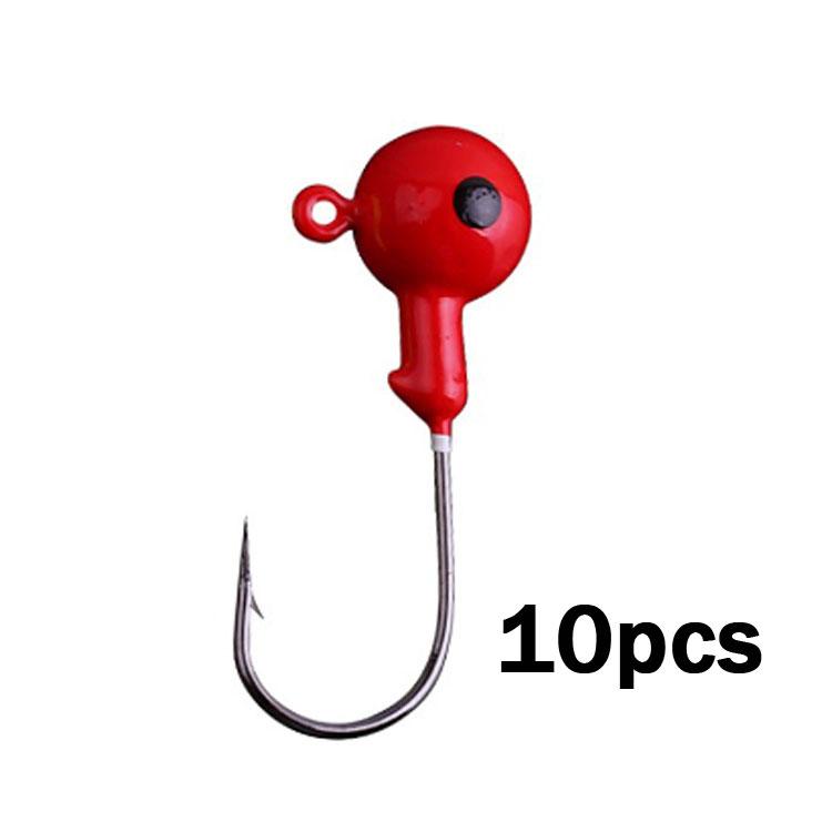 

10 шт. 3,5 г 5 г 7 г 10 г 12 г 14 г 18 г Цветные рыболовные джиг-головки с крючком для мягкой приманки, рыболовный крючок 14g красный