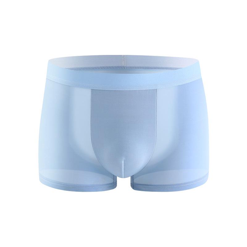 Men's Ice Silk Antibacterial Boxer Briefs - Comfortable, Breathable Underwear for Summer