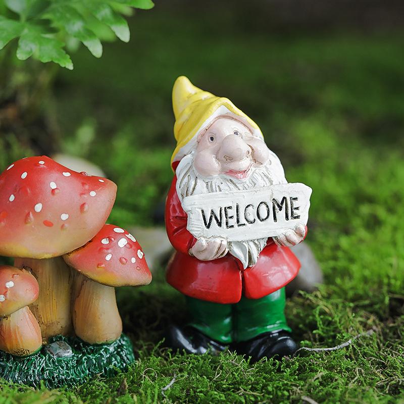 Mini Gnome Figurines Hand-painted Cute Resin Dwarfs Statue Micro Landscape Outdoor Garden Desktop Decoration Ornament 2025 New