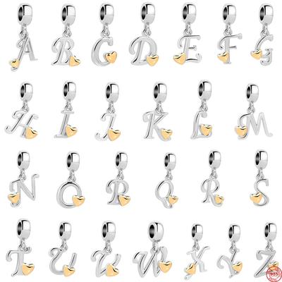 New Exquisite A-Z Letter Pendant Diy Beam Pendant, Fitting Copper Bracelet Accessory