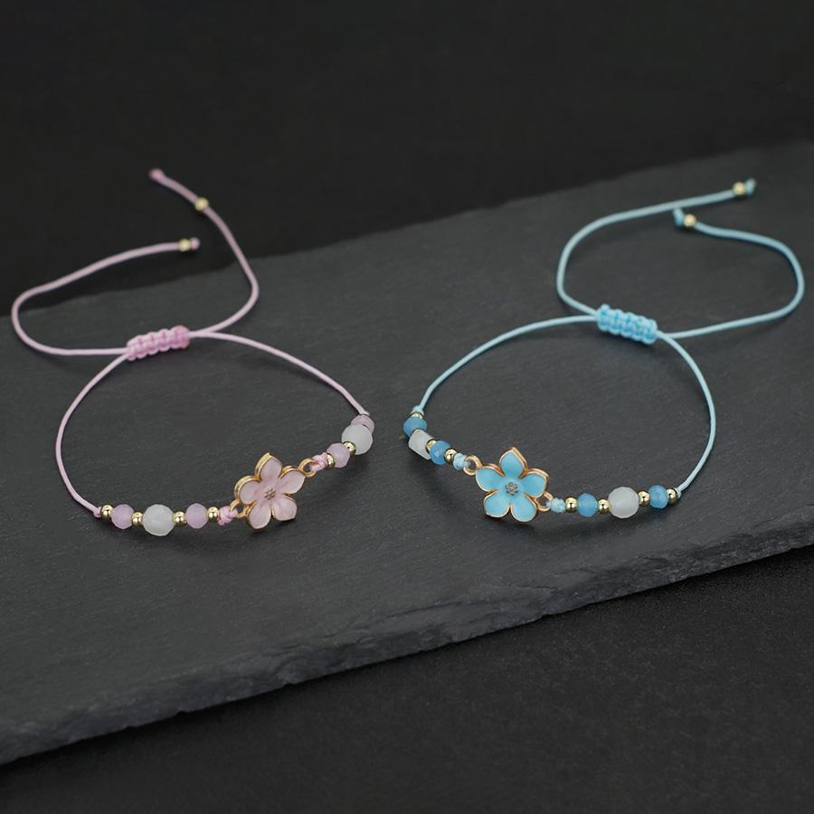 

2Pcs/Pair Flower Bracelet Women Handmade Braided String Braslet Best Friend Jewelry Leisure Versatile Accessories Pulseria Joias