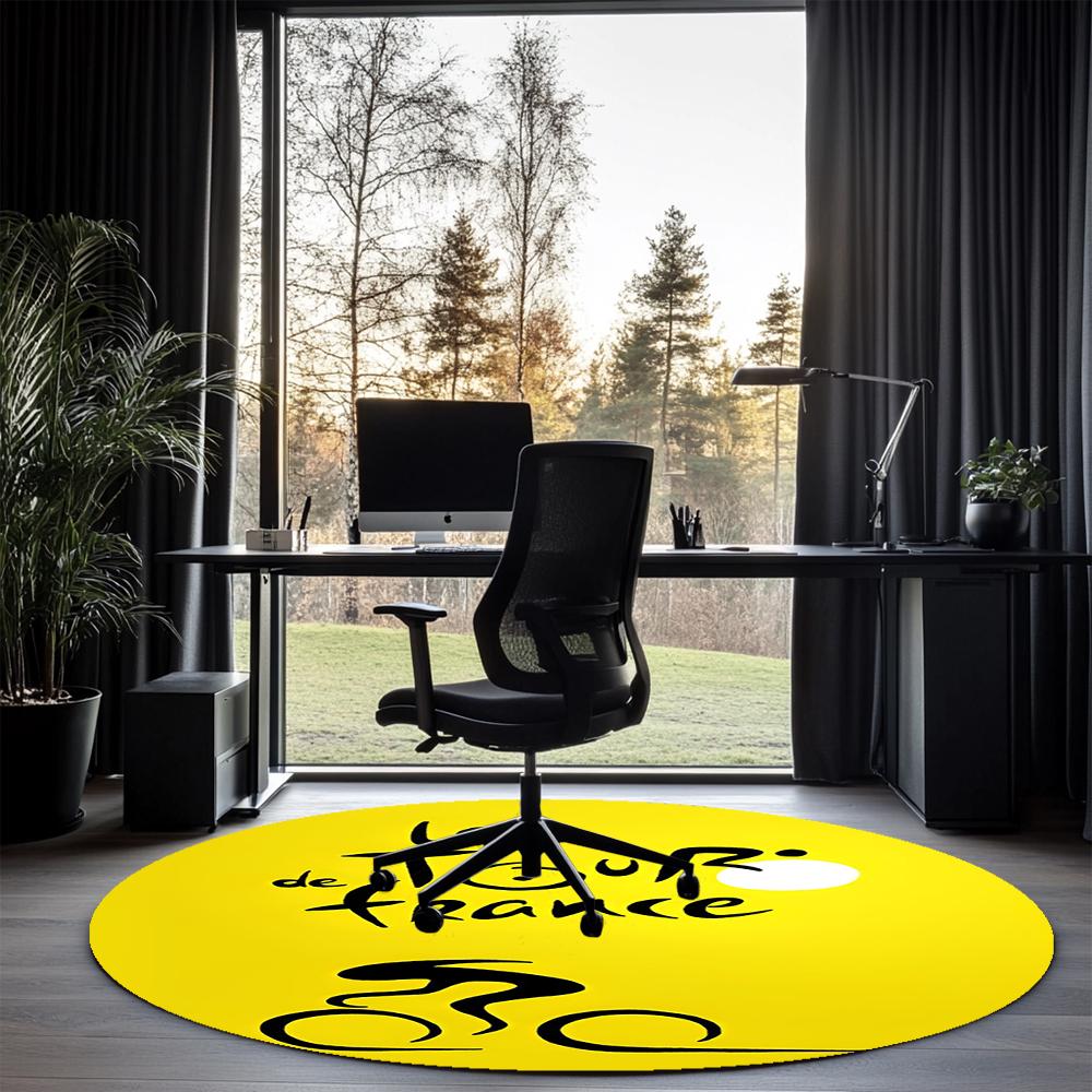Tour de France Printed Round Rug Carpet Chair Rug Area Rug Entryway Doormats,for Office Chair Living Room Bedroom Kitchen Room.