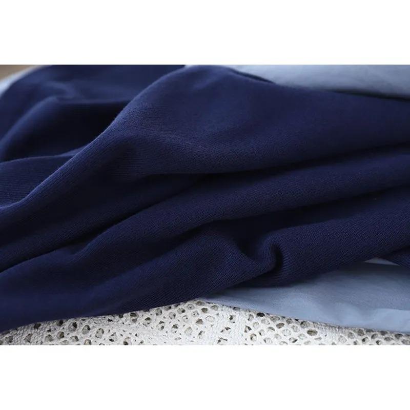 Damen Patchwork Strickbluse Fake Zweiteiler Langarm Top