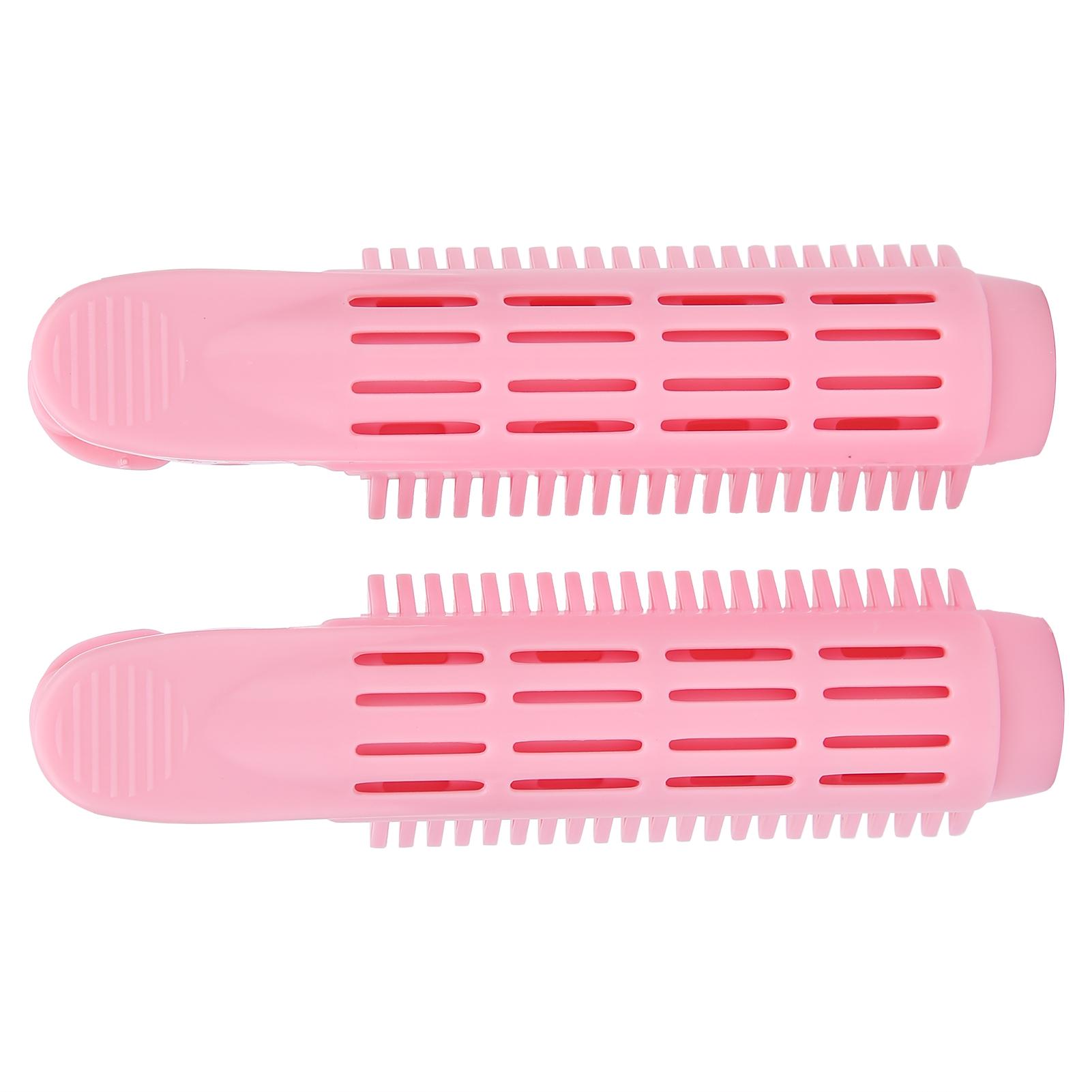 

2 шт. Зажим для завивки волос, Ролик для придания объема волосам, Естественный пушистый зажим для волос, Инструмент для укладки, Розовый