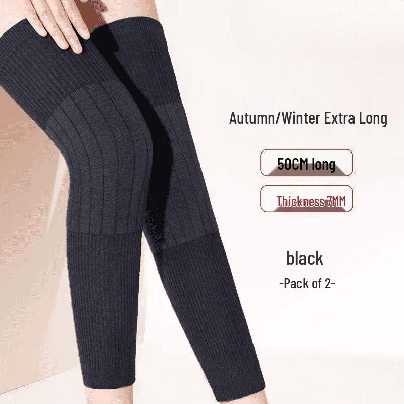 

Unisex Thickened Knee Pads: Warm Leg Warmers for Cold Weather and Joint Support чёрный