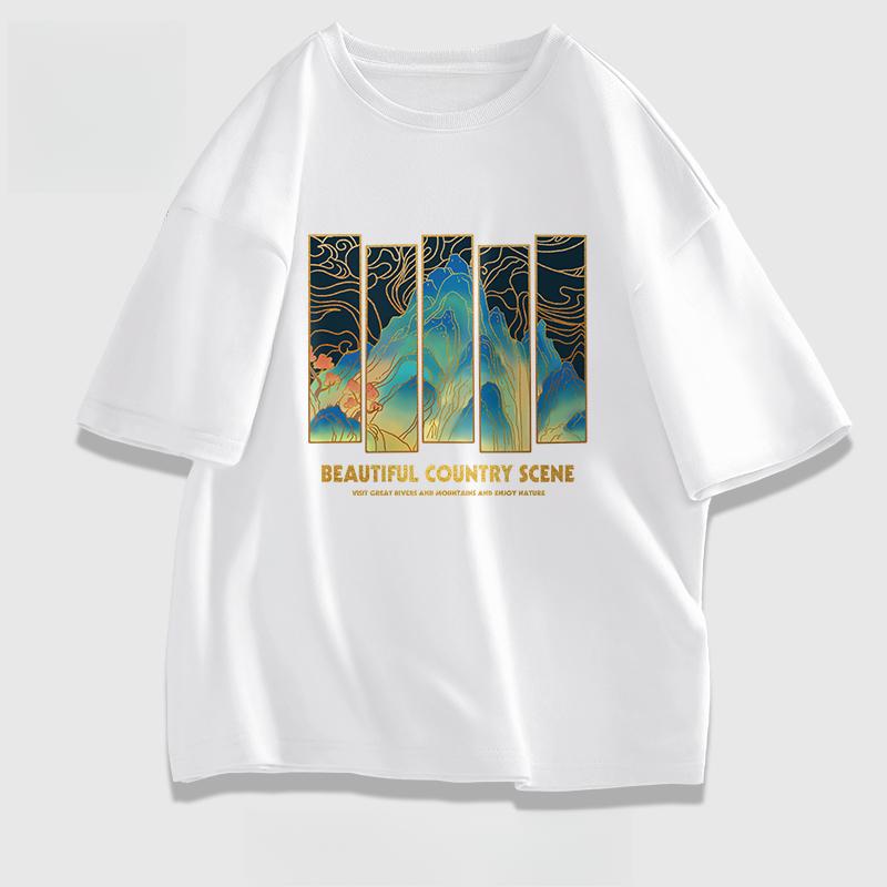 

2025 Jeanswest short-sleeved T-shirt men s summer pure cotton boys new men s large size loose men s half-sleeved tide 4XL