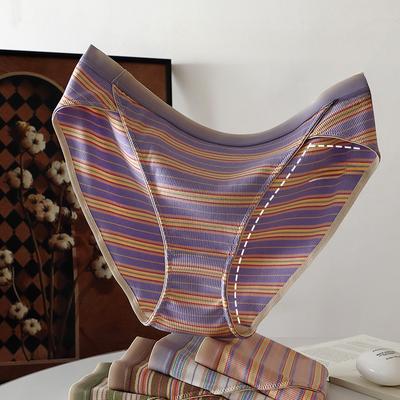 Calcinhas Criativas Estilo Esportivo com Gradiente, Tamanho Plus, com Listras e Fenda Alta Sexy para Mulheres