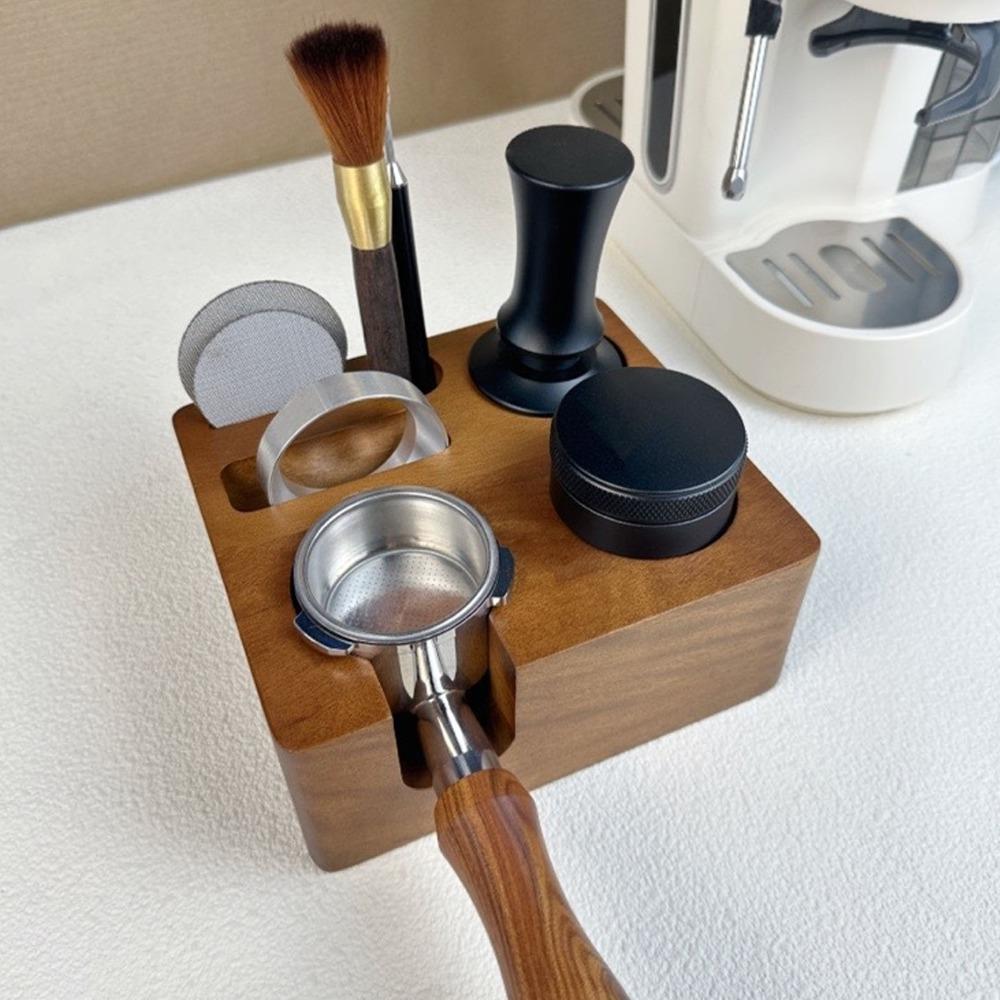 Adjustable Coffee Tamper Station Multifunctional Coffee Portafilter Stand Base Kitchen Counter
