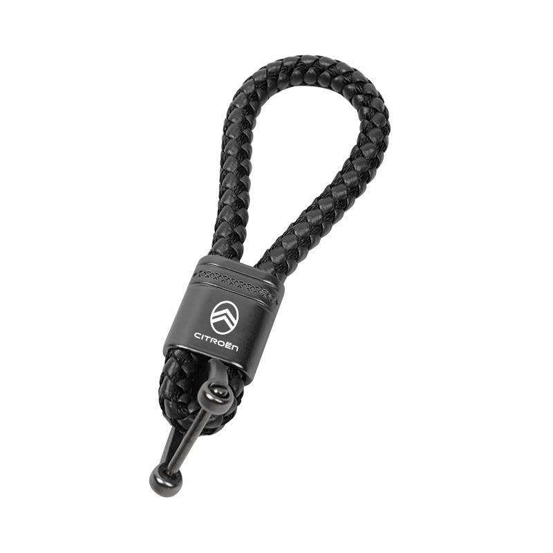 

Car Styling Keychain Leather Woven Rope Metal Key Ring For Citroen C1 DS3 C2 C3 Vts C4 Saxo C4L C5 C6 C8 Xsara C3-XR Picasso