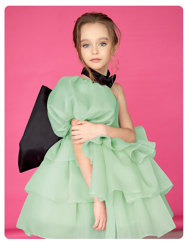 Exklusives Colorblock-Schleifen-Prinzessinnenkleid für Geburtstage, Abschlussbälle, Klavieraufführungen oder Hochzeitsfeiern von Mädchen