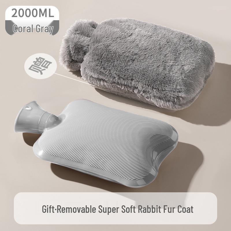 Plush Hot Water Bottle: Large, Explosion-Proof Hand and Waist Warmer, Small Stomach Pack, Pour-in Type.