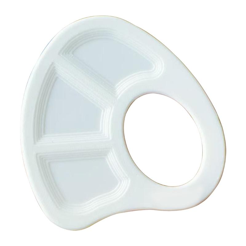 3 Color Mixing Tray Miniature Handheld Finger Painting Palette For Watercolor Oil Acrylic Paint With Thumb Hole Design