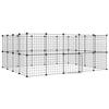 3114039 vidaXL Cage animaux de compagnie à 36 panneaux et porte Noir 35x35 cm