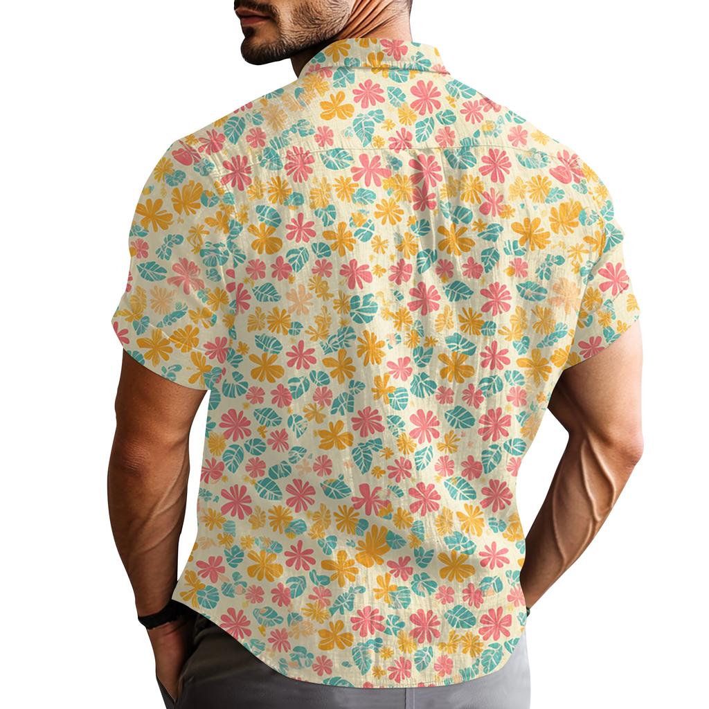 Men's Casual Fashion Printed Short-Sleeve Shirt