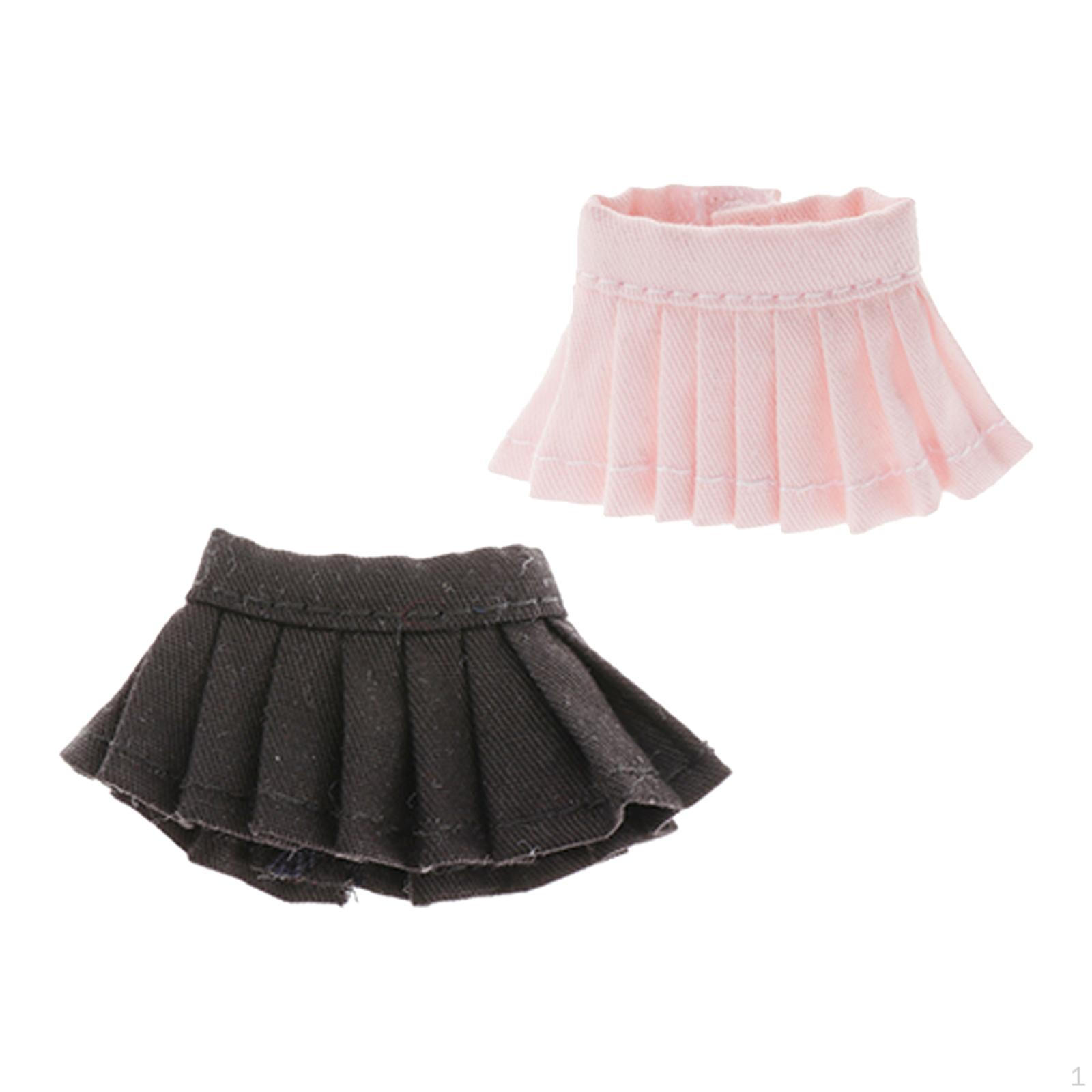

2 шт. Модная однотонная плиссированная юбка для куклы BJD масштаба OB11 1/12