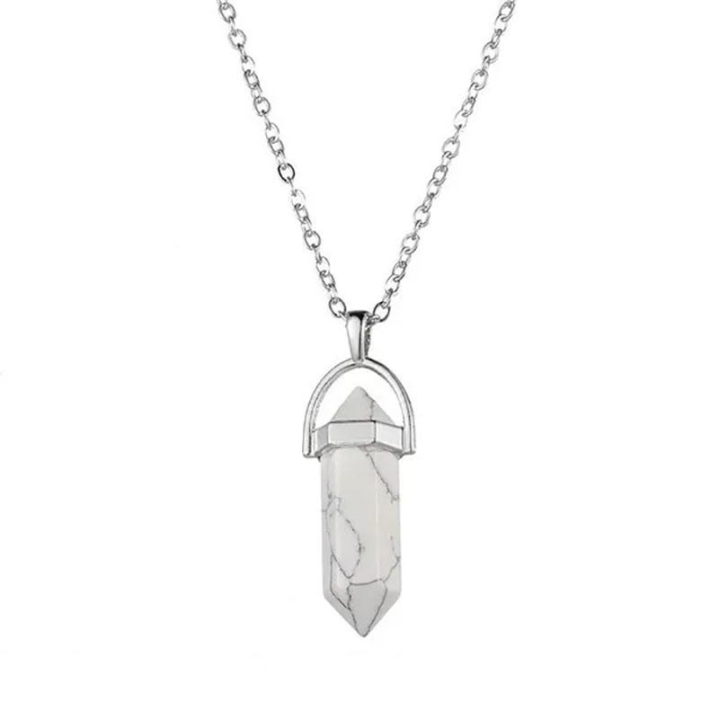 Natural Stone Necklace Hexagonal Pendant Chakra Healing Stone Crystal Jewelry For Women And Men Birthday Gifts