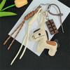 Bag Charm Fashion Series Leather Movable Limbs Coffee Bear Pendant Cute Alloy Bear Bag Braided Charm Lanyard Gift