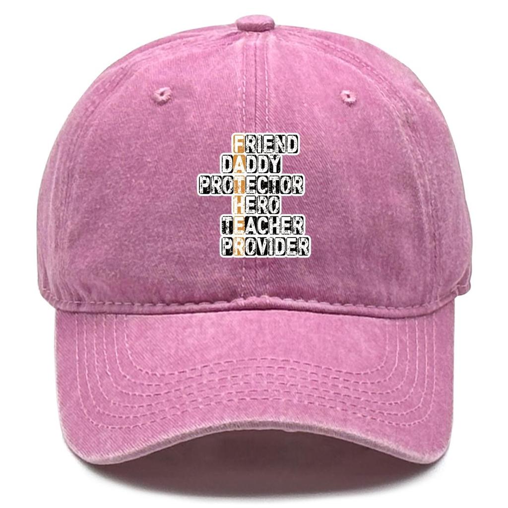 FATHER" Print Adjustable Baseball Cap, Father's Day Flat Cap Leisure Hip Hop Sun Protective Adjustable Strap Snapback Baseball Hat