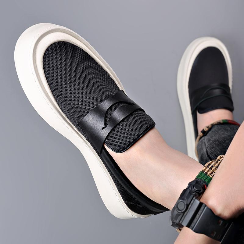 Handmade Men's Loafers Breathable Casual Leather Shoes Classic Comfortable Outdoor Shoes Leisure Male Slip on Footwear Moccasins