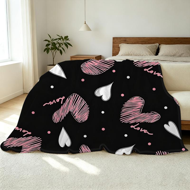 Postpartum Warm Flannel Blanket | Non-Pilling Heart Series, Soft Cozy Blanket for Home, All-Season Use, Ideal Valentine's Gift