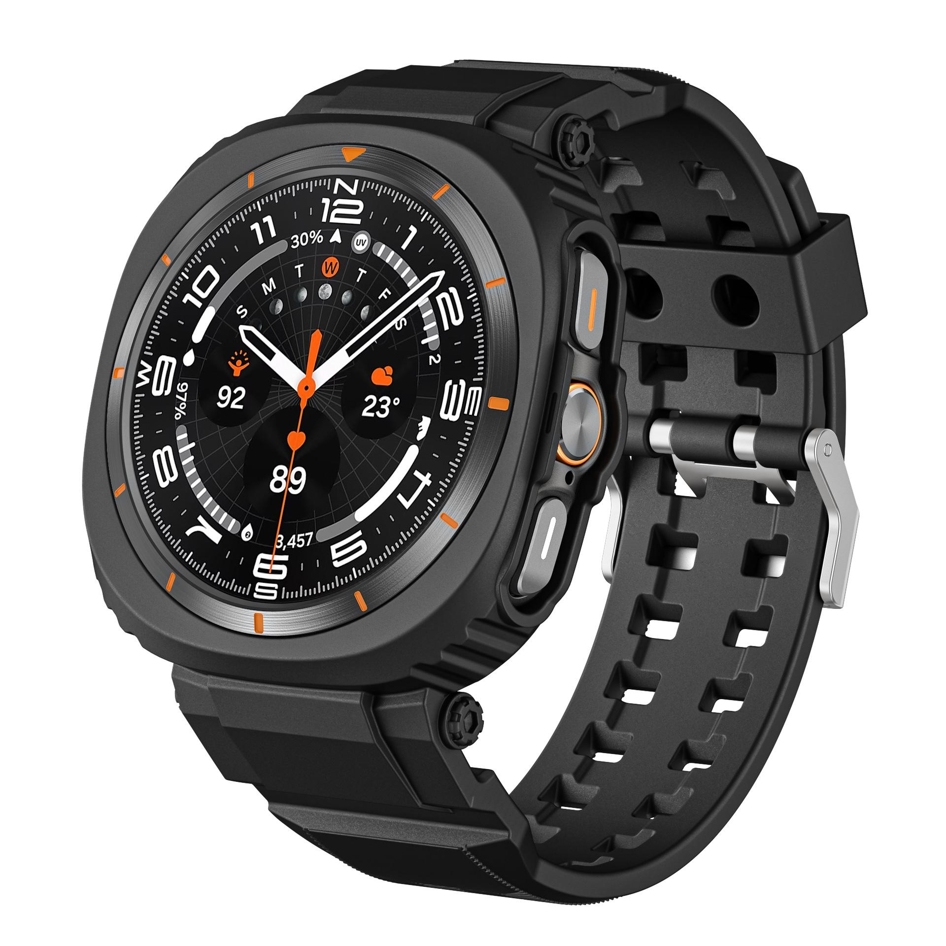 

Силиконовый ремешок для Samsung Galaxy Watch 7 Ultra 47 мм, спортивный ремешок из ТПУ, чехол для SAMSUNG GALAXY 47 мм, полный защитный браслет Galaxy Ultra 47mm чёрный