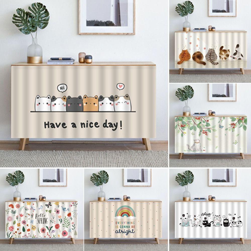 Dustproof Kitchen Curtains Cartoon Wardrobe Home Dust Cover Cabinet Curtain Home Decoration