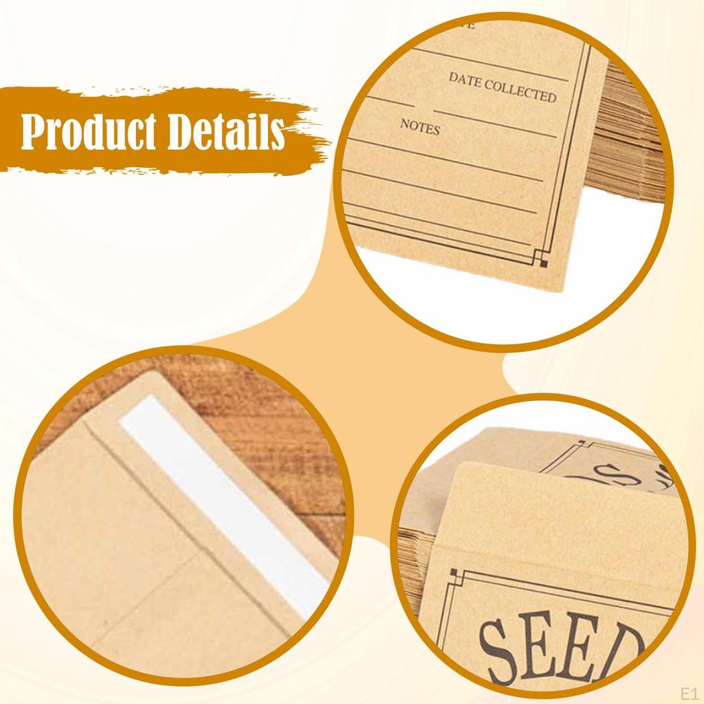 100Pcs Envelopes Reusable Container Organizer Packets for Organizing Small Items Flower Storage