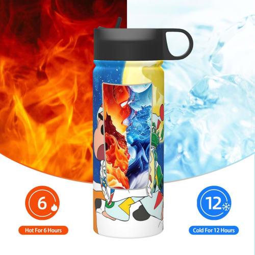 Crayon Shin-chan Vacuum Insulated Portable Mug, 500ml-600ml Stainless Steel Bottle for Car Use, Direct Drinking, Keeps Hot or Cold, Coffee Cup with Li