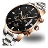 Watch Men's Arm Watch Big Face Chronograph Business Brand Analog Stylish Casual Metal Band Stainless Steel Gentleman Men's Date Fluorescent Luxury