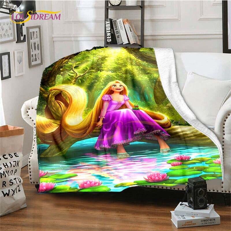 Mooie Prinses Rapunzel Cartoon Deken Anime Plaid Dekens voor Bedden Banken Queen Size Zachte Beddengoedhoes Huisdecoratie Kinder Cadeau