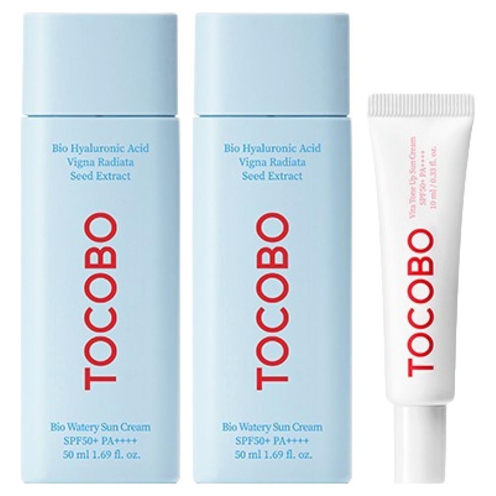 TOCOBO Bio Watery Sun Cream SPF50+ PA++++ 50ml x2 + Vita Tone-Up Sunscreen 10ml Set