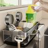 Suction Cup Kitchen Rack, No-Drilling Wall Mounted Organizer for Sponge Dish Soap, Over Sink Drainage Basket for Bathroom Too