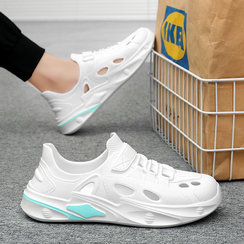 

Мода 2025 Обувь-пещеры Мужские сандалии на мягкой подошве для вождения, вонючие сандалии для ношения на открытом воздухе, летние противоскользящие и пахнущие пляжные туфли 39