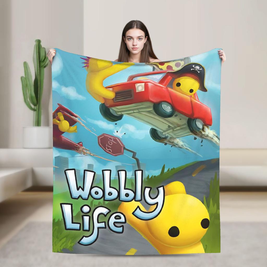Wobbly Life Sandbox Spieldecke Cartoon Lustig Flanell Neuheit Warme Überwurfdecken für Tagesdecke Dekoration Outdoor