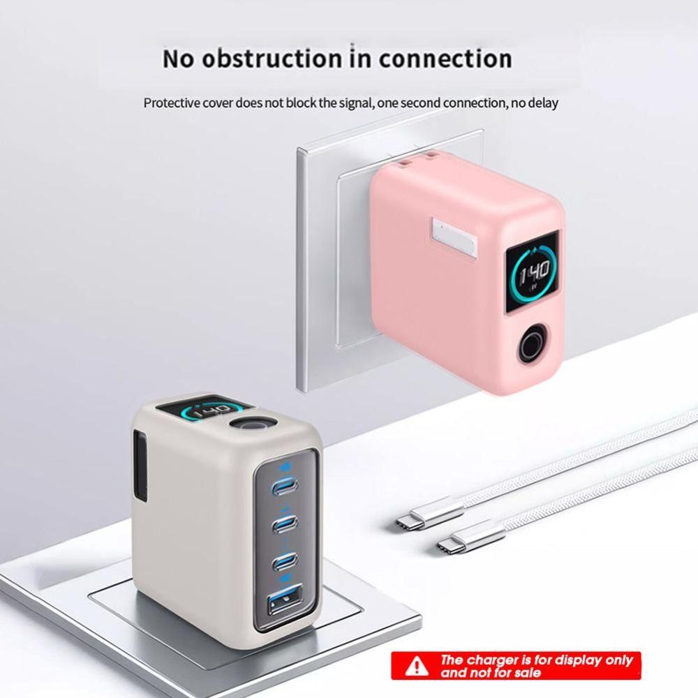 Shockproof Silicone Case Dustproof Solid Color Protective Cover Soft Portable Protective Case for Anker Zolo 140W Charger Travel