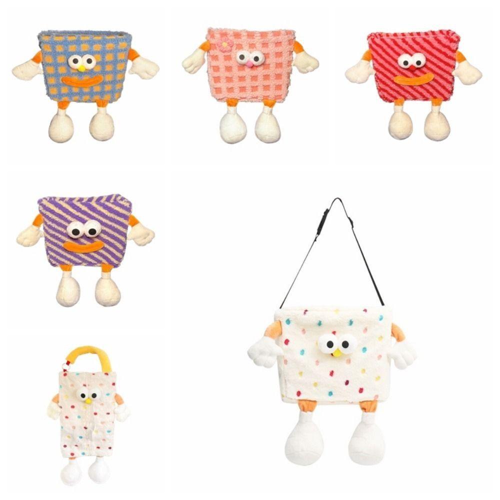Cartoon Plush Car Tissue Box Creative Car Trash Can Vehicle Trash Bin  Interior Accessories