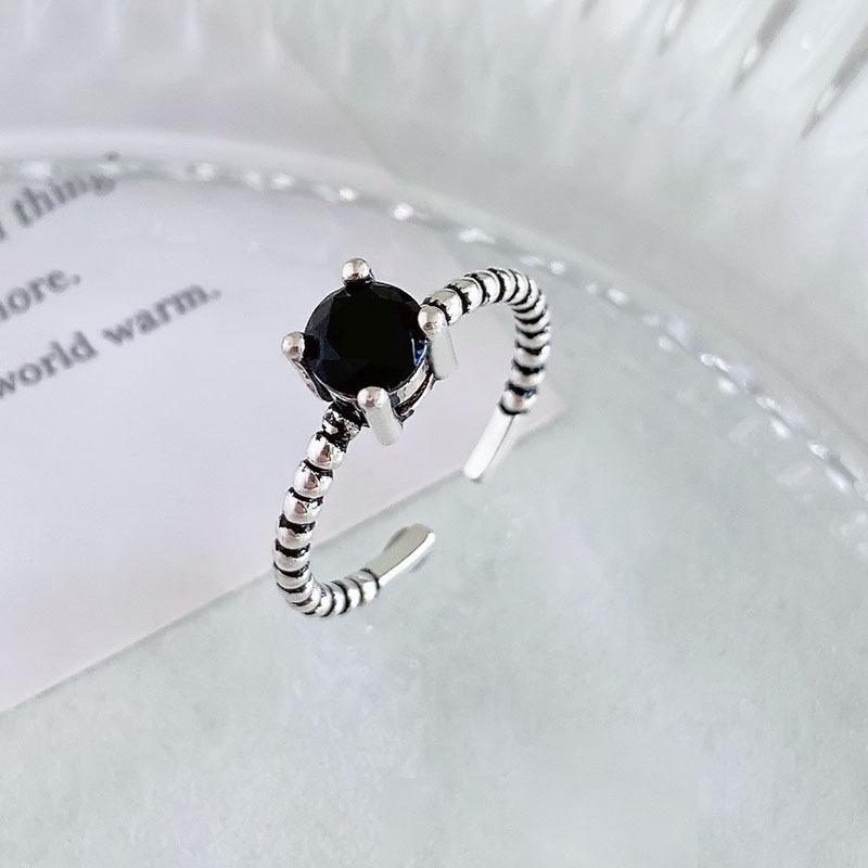 European-American Zircon Open Ring: Elegant, High-End Fashion Jewelry for Women
