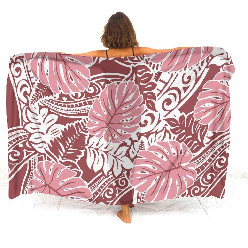Soft And Comfortable Fabric Summer Beach Holiday Sun Sarong All-In-One Cover Coat Polynesian Print Tailored Women'S Sarong