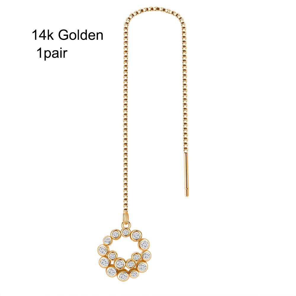 

Серьги с круглой кисточкой из циркона, длинные серьги-гвоздики, полые круглые серьги из кубического циркония золотой