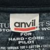 anvil Cross Print Long sleeve T-shirt S Navy Ron T Men's Used
