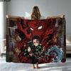 Demon Slayer Character Print Flannel Blanket High Quality Warm Comfortable Cover for All Seasons Perfect for Gifts Home Decor