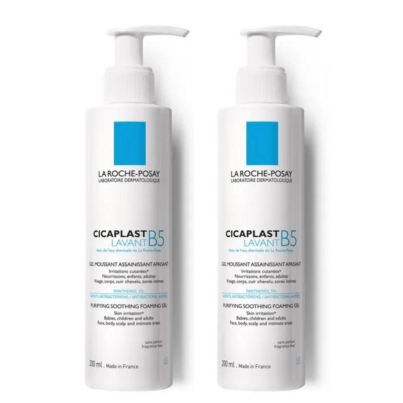La Roche-Posay Cicaplast Lavant B5 Purifying Soothing Foaming Gel, 200ml, 2 Pcs