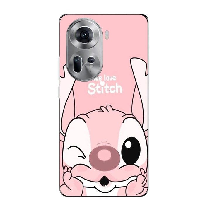 Coque Pour Oppo Reno 11 5g Stitch Angel mignon fond rose Maniacase